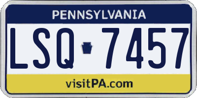 PA license plate LSQ7457