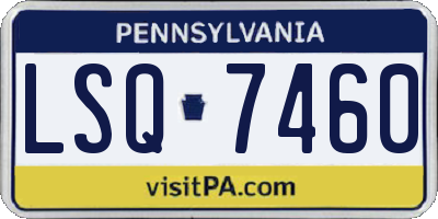 PA license plate LSQ7460