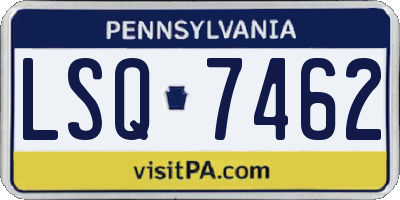 PA license plate LSQ7462