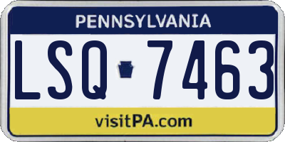 PA license plate LSQ7463