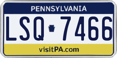 PA license plate LSQ7466