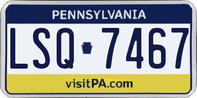 PA license plate LSQ7467