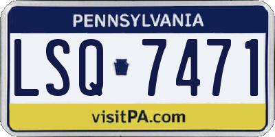 PA license plate LSQ7471