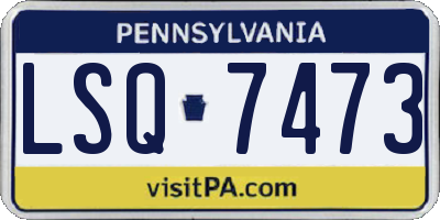 PA license plate LSQ7473