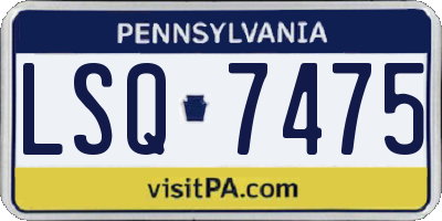 PA license plate LSQ7475