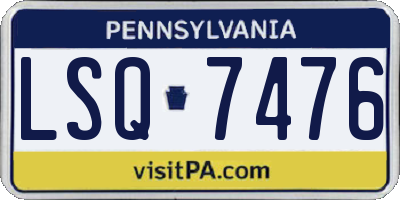 PA license plate LSQ7476