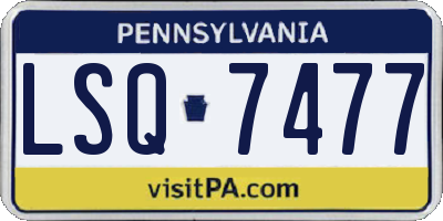 PA license plate LSQ7477