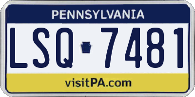 PA license plate LSQ7481