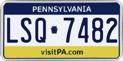 PA license plate LSQ7482