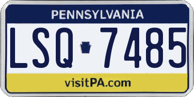 PA license plate LSQ7485