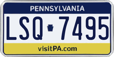 PA license plate LSQ7495