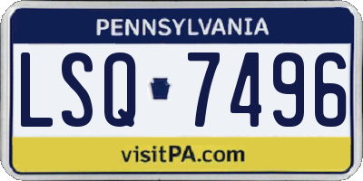 PA license plate LSQ7496