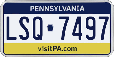 PA license plate LSQ7497
