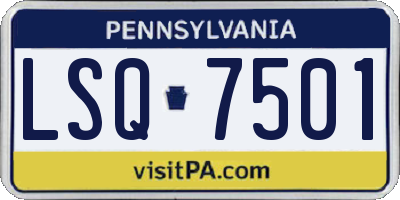 PA license plate LSQ7501