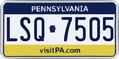 PA license plate LSQ7505