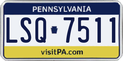 PA license plate LSQ7511