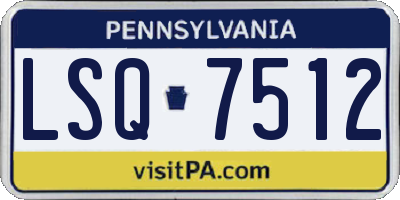 PA license plate LSQ7512