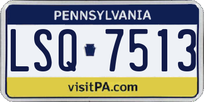 PA license plate LSQ7513
