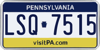 PA license plate LSQ7515