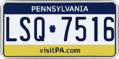 PA license plate LSQ7516