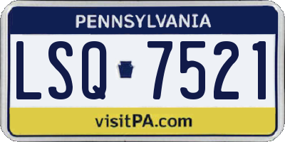 PA license plate LSQ7521