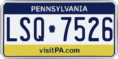 PA license plate LSQ7526