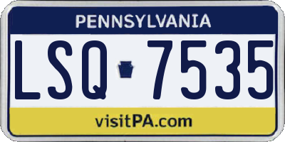PA license plate LSQ7535