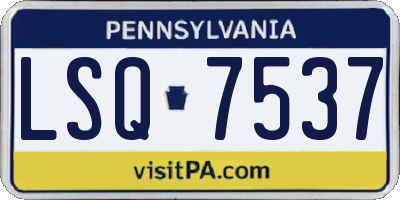 PA license plate LSQ7537