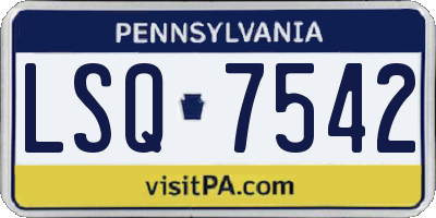 PA license plate LSQ7542