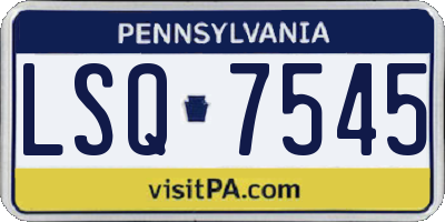 PA license plate LSQ7545