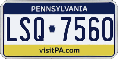PA license plate LSQ7560