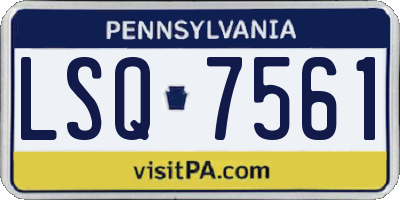PA license plate LSQ7561