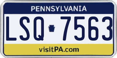 PA license plate LSQ7563