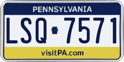 PA license plate LSQ7571