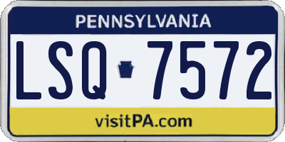 PA license plate LSQ7572