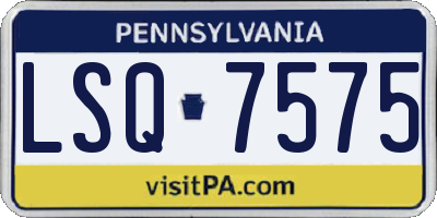 PA license plate LSQ7575