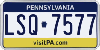 PA license plate LSQ7577