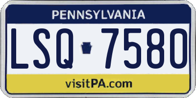 PA license plate LSQ7580
