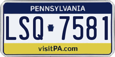 PA license plate LSQ7581