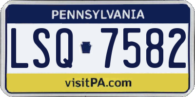 PA license plate LSQ7582