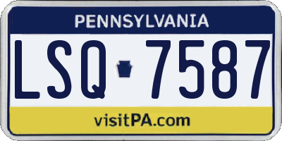 PA license plate LSQ7587