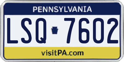 PA license plate LSQ7602