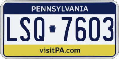PA license plate LSQ7603