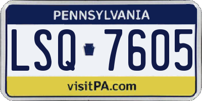 PA license plate LSQ7605