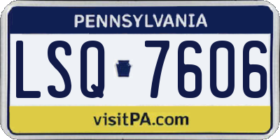 PA license plate LSQ7606