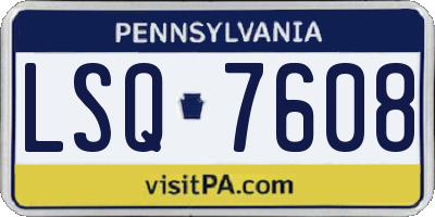 PA license plate LSQ7608