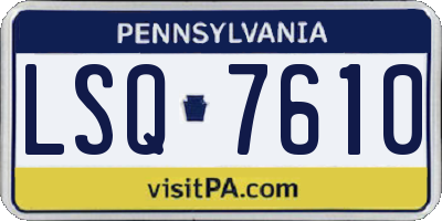 PA license plate LSQ7610