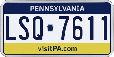 PA license plate LSQ7611