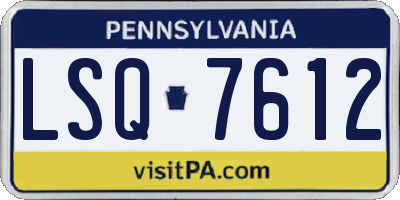 PA license plate LSQ7612
