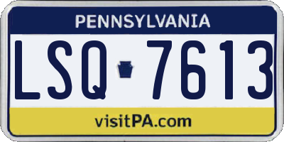 PA license plate LSQ7613